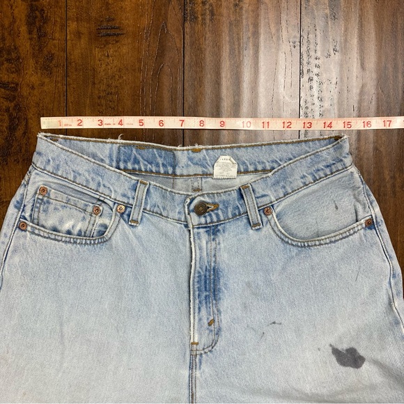 LEVI’S Ladies 560 Jeans VINTAGE DISTRESSED Loose Fit 90s Size 13 JR M Light Wash - Picture 5 of 16